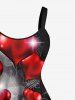 Plus Size Glitter Heart Balloon Print Valentines A Line Dress -  