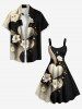 Robe trapèze grande taille à imprimé floral et cœur pour la Saint-Valentin - Noir M