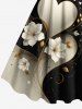Robe trapèze grande taille à imprimé floral et cœur pour la Saint-Valentin - Noir M