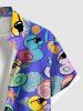 Chemise hawaïenne grande taille pour homme, à boutons et poche, avec imprimé canards et noix de coco et coquillages. - Pourpre  6XL