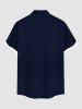 Chemise hawaïenne grande taille à imprimé floral et feuilles, boutons et poche pour homme - Bleu profond 6XL