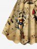 Plus Size Skull Anchor Musical Notes Lady Print Hawaii Tank Dress -  