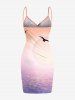 Plus Size Coconut Tree Seascape Ombre Print Convertible Hawaii Beach Cover -  