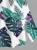 Jupe trapèze fendue hawaïenne à imprimé floral tropical et feuilles d'hibiscus grande taille - Blanc 4X