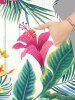 Tropical Flowers Leaf Print Plus Size Matching Hawaii Beach Outfit For Couples -  