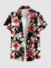 Hibiscus Flowers Leaf Print Plus Size Matching Hawaii Beach Outfit For Couples -  