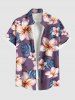 Flowers Leaf Print Plus Size Matching Hawaii Beach Outfit For Couples -  