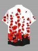 Plus Size Daisy Flowers Colorblock Print Buttons Pocket Hawaii Shirt For Men -  