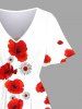 Plus Size Daisy Flowers Colorblock Print Split Hawaii Midi Dress -  