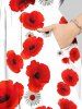 Plus Size Daisy Flowers Colorblock Print Split Hawaii Midi Dress -  