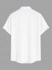 Chemise hawaïenne grande taille pour homme, imprimée de cocotiers et de paysages marins, avec poches et boutons. - Blanc L