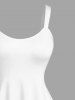 Robe débardeur hawaïenne imprimée cocotiers grande taille - Blanc 2X