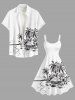 Robe débardeur hawaïenne imprimée cocotiers grande taille - Blanc 2X