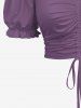 Plus Size Cinched Ruched Ruffles Cold Shoulder Cami Top -  