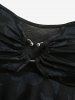 Plus Size Floral Print Heart Buckle Layered Handkerchief Asymmetric Tank Top -  