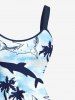 Plus Size Coconut Tree Sea Shark Print Hawaii Sea Creatures A Line Dress -  