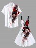 Robe trapèze hawaïenne à imprimé floral, feuilles et branches grande taille tie-dye - Blanc XS