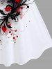 Robe trapèze hawaïenne à imprimé floral, feuilles et branches grande taille tie-dye - Blanc XS