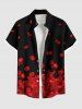 Ensemble assorti grande taille à imprimé pétales de roses pour la Saint-Valentin, pour couples - Noir 