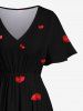 Ensemble assorti grande taille à imprimé pétales de roses pour la Saint-Valentin, pour couples - Noir 