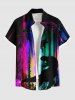 Dinosaur UFO Ombre Aurora Print Plus Size Matching Hawaii Beach Outfit For Couples -  