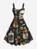 Ensemble de plage hawaïen assorti grande taille pour couples, motif tournesol, crâne et bouteille, imprimé banane. - Noir 