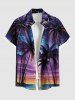 Galaxy Coconut Tree Seascape Print Plus Size Matching Hawaii Beach Outfit For Couples -  