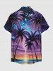 Galaxy Coconut Tree Seascape Print Plus Size Matching Hawaii Beach Outfit For Couples -  