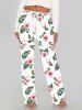 Flowers Leaf Print Plus Size Matching Hawaii Set -  