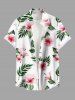 Flowers Leaf Print Plus Size Matching Hawaii Beach Outfit For Couples -  