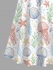 Jellyfish Shell Starfish Leaf Print Plus Size Matching Hawaii Beach Outfit For Couples -  