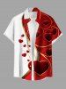Valentine's Day Heart Colorblock Print Plus Size Matching Outfit For Couples -  