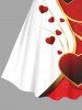 Valentine's Day Heart Colorblock Print Plus Size Matching Outfit For Couples -  