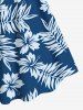 Plus Size Hibiscus Flowers Tropical Leaf Print Hawaii Tank Dress -  