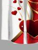Plus Size Valentine's Day Heart Colorblock Print Buttons Pocket Shirt For Men -  