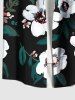 Plus Size Flowers Leaf Oil Painting Print Buttons Pocket Hawaii Shirt For Men -  