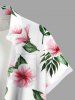 Plus Size Flowers Leaf Print Buttons Pocket Hawaii Shirt For Men -  