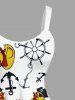 Plus Size Ducks Pirate Anchor Ship Rudder Cruise Print Hawaii Tank Dress -  