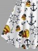 Plus Size Ducks Pirate Anchor Ship Rudder Cruise Print Hawaii Tank Dress -  