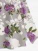 Jupe trapèze fendue hawaïenne à imprimé fleurs et feuilles grande taille - Gris Clair 1X