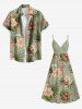 Robe débardeur trapèze grande taille à imprimé floral tropical et hibiscus, style hawaïen, cache-cœur - Vert clair 6X