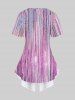 Grommets Lace Up Sparkling Sequin Stripes Glitter 3D Print Plus Size Matching Set -  