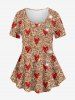 Valentines Glitter Sparkling Sequins Heart Printed T-shirt and Leggings Plus Size Matching Set -  