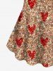 Valentines Glitter Sparkling Sequins Heart Printed T-shirt and Leggings Plus Size Matching Set -  