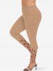 Valentines Glitter Sparkling Sequins Heart Printed T-shirt and Leggings Plus Size Matching Set -  