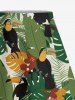 Jupe hawaïenne fendue à imprimé marguerites, feuilles tropicales et oiseaux, grande taille - Vert 4X