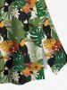 Jupe hawaïenne fendue à imprimé marguerites, feuilles tropicales et oiseaux, grande taille - Vert 5X