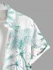 Plus Size Coconut Tree Flowers Print Buttons Pocket Hawaii Shirt For Men -  