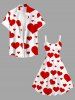 Robe débardeur imprimée cœur grande taille pour la Saint-Valentin - Rouge 5X