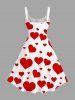 Robe débardeur imprimée cœur grande taille pour la Saint-Valentin - Rouge 5X